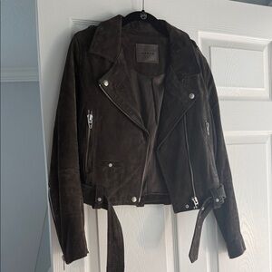 Blank NYC Dark Brown Suede Moto Jacket